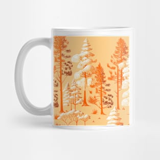 Warm Pine trees in shades of orange, yellow and vanilla cream Mug